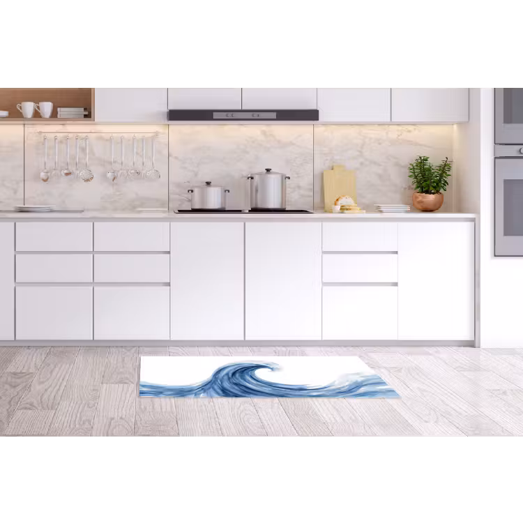 Water - Beweging - Natuur - Modern - Blauw Keukenloper - keukenmat middel -sfeer3