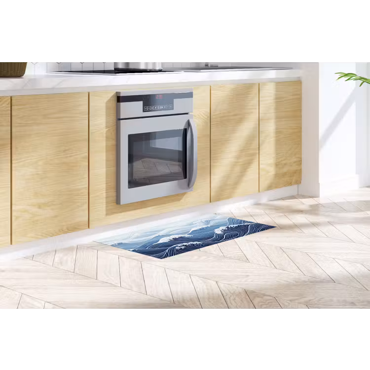 Water - Mozaïek - Landschap - Modern - Blauw Keukenloper - keukenmat middel -sfeer2