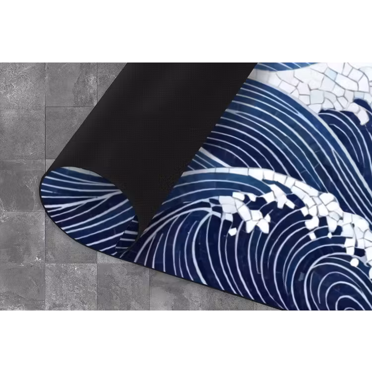 Water - Mozaïek - Landschap - Modern - Blauw Keukenloper - keukenmat middel -closeup