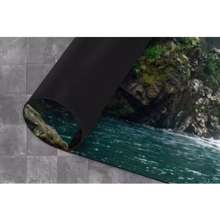 Waterfall - Forest - Nature - Greenkhgyguyg Keukenloper - keukenmat middel -closeup