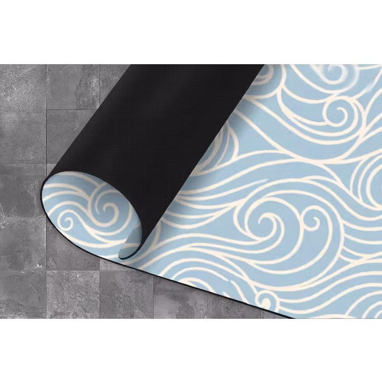 Golf - Abstract - Natuur - Modern - Blauw Keukenloper - keukenmat middel -closeup