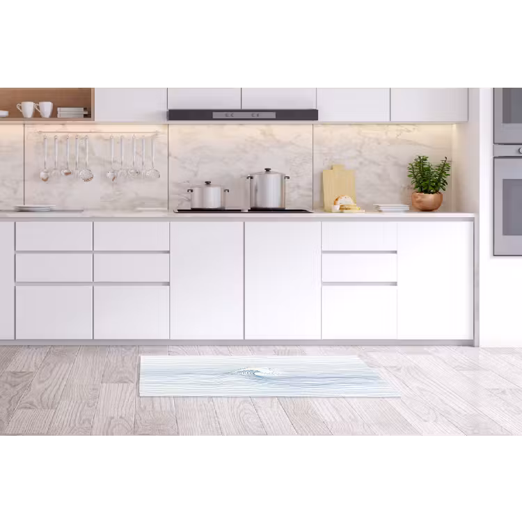 Golf - Brekende - Natuur - Minimalistisch - Blauw Keukenloper - keukenmat middel -sfeer3