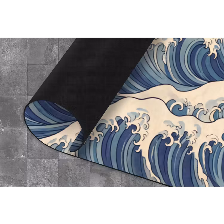 Golven - Zee - Natuur - Abstract - Blauw Keukenloper - keukenmat middel -closeup