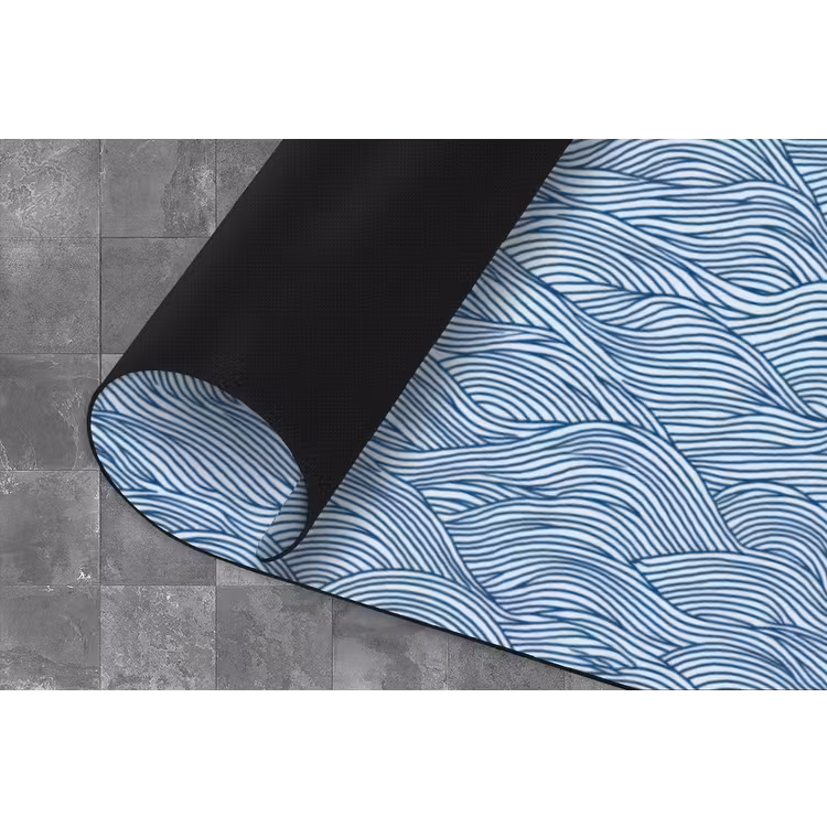 Golven - Ritmisch - Blauw Keukenloper - keukenmat middel 536 -closeup