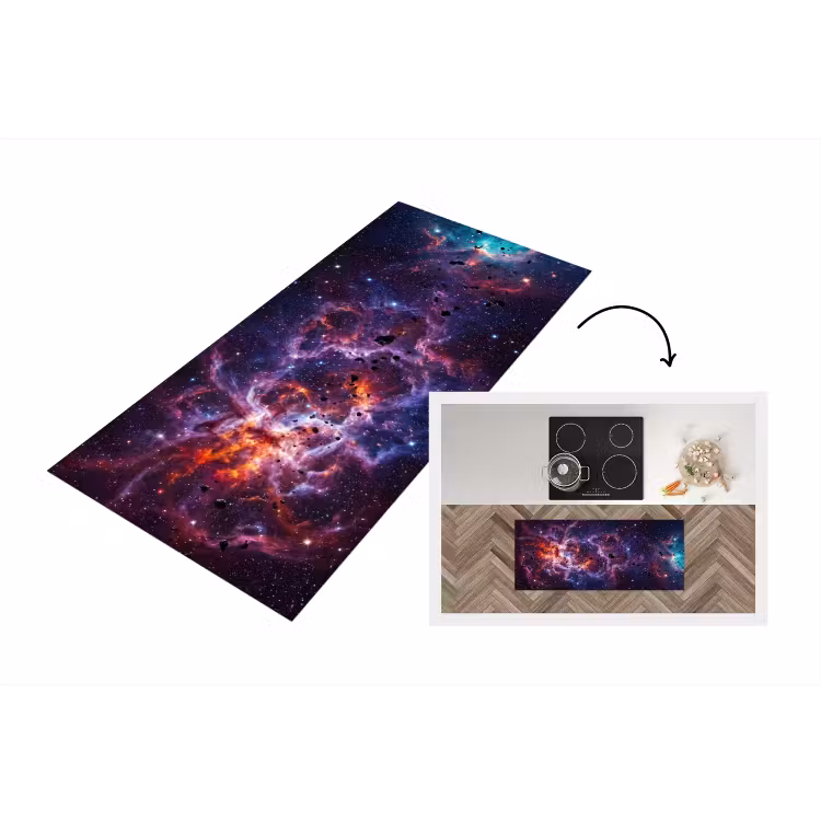 Space - Stars - Abstract - Colorful Keukenloper - keukenmat middel -3d