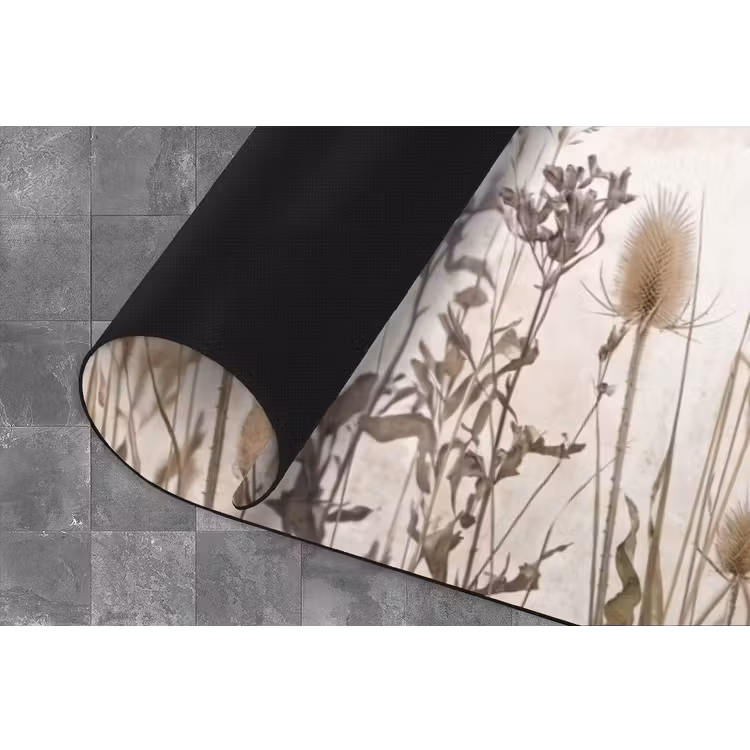Weidebloemen - Design - Sepia Keukenloper - keukenmat middel -closeup
