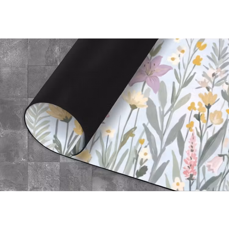 Weidebloemen - Illustratie - Kleurrijk Keukenloper - keukenmat middel -closeup