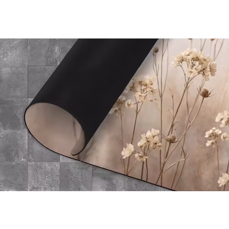 Wilde bloemen - Botanisch - Vintage - Natuur - Rustiek Keukenloper - keukenmat middel -closeup
