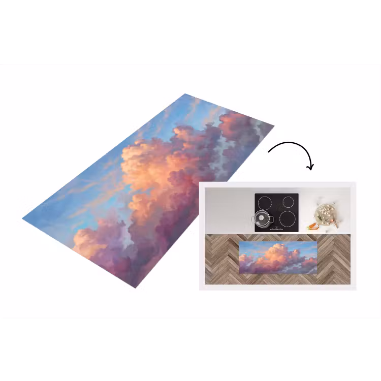 Wolken - Lucht - Natuur - Abstract - Kleurrijk Keukenloper - keukenmat middel -3d
