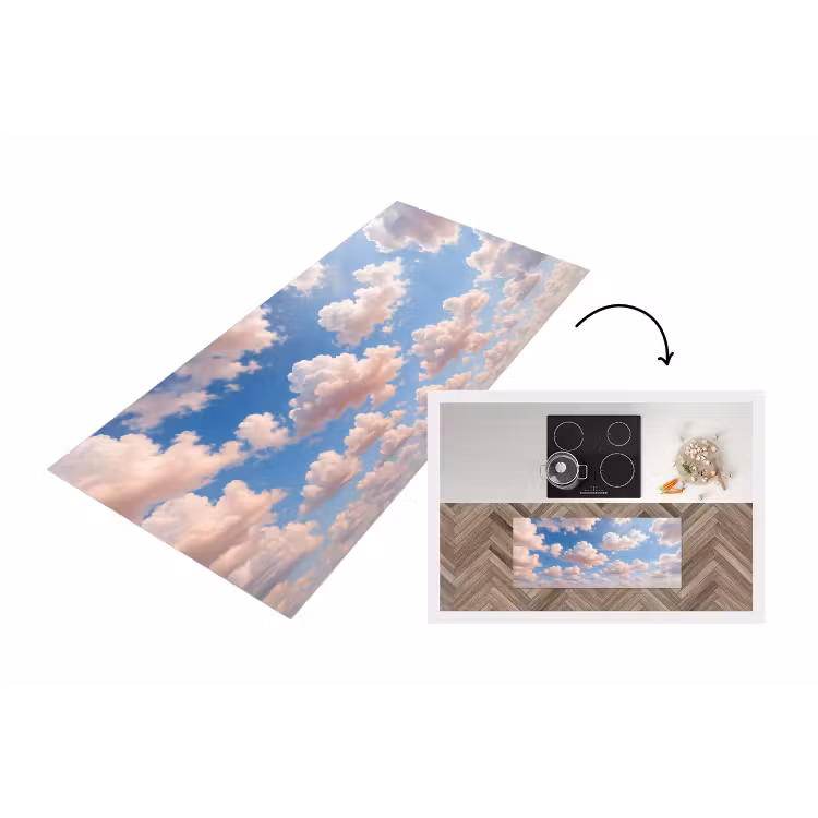 Wolken - Hemel - Natuur - Licht - Blauw Keukenloper - keukenmat middel -3d