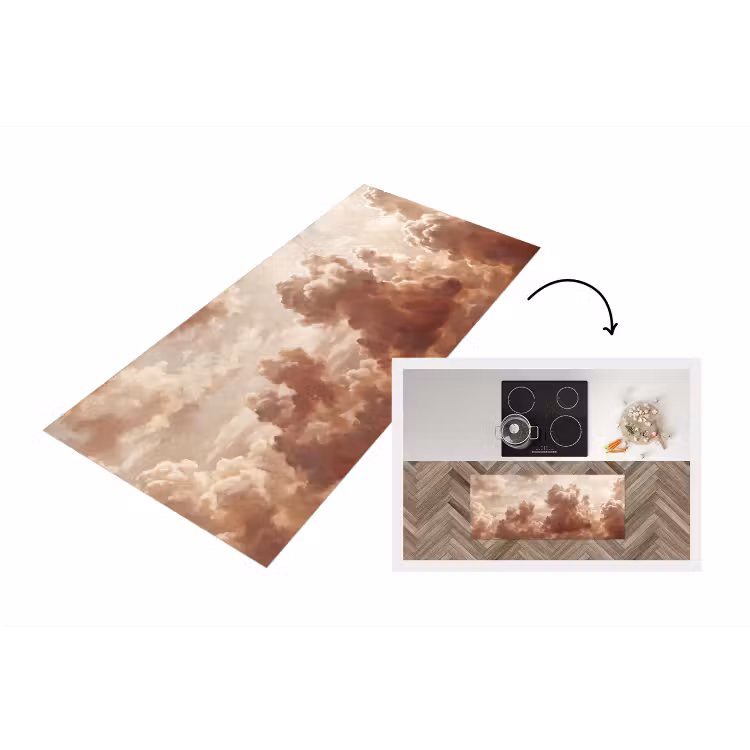 Wolken - Lucht - Natuur - Modern - Bruin Keukenloper - keukenmat middel -3d