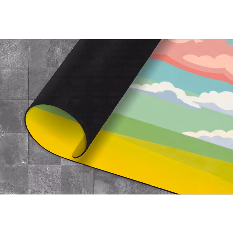 Wolken - Roze - Natuur - Modern - Pastel Keukenloper - keukenmat middel -closeup