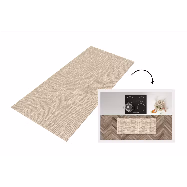 Krant - Nieuws - Historisch - Vintage - Beige Keukenloper - keukenmat middel -3d