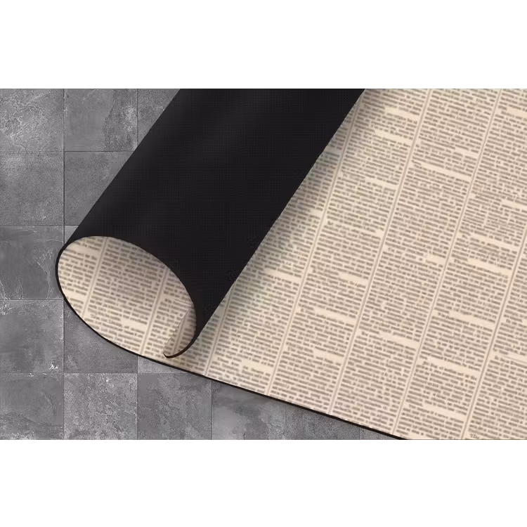 Krant - Nieuws - Historisch - Vintage - Beige Keukenloper - keukenmat middel -closeup