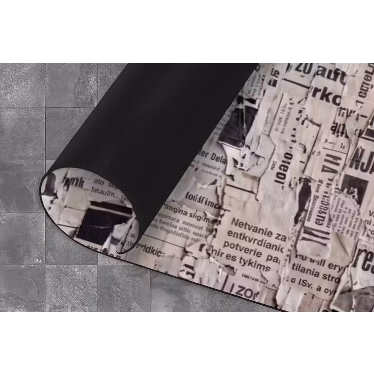 Krant - Gescheurd - Textuur - Abstract - Zwart-wit Keukenloper - keukenmat middel -closeup