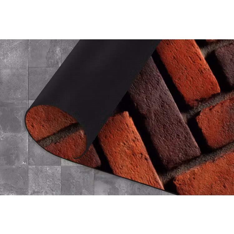 Bakstenen - Visgraat - Structuur - Roodbruin Keukenloper - keukenmat middel 536 -closeup