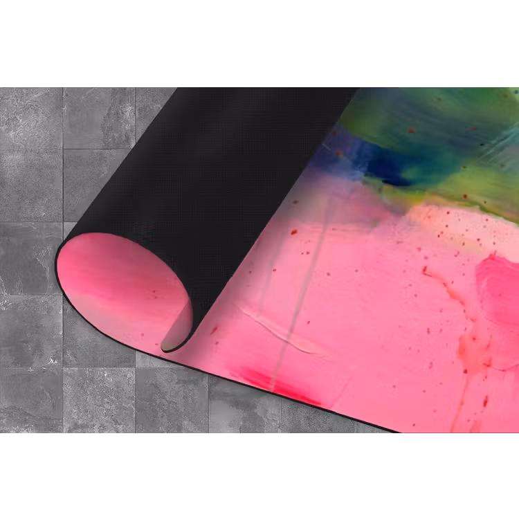 Abstract - Kleuren - Modern - Groen - Roze Keukenloper - keukenmat middel -closeup