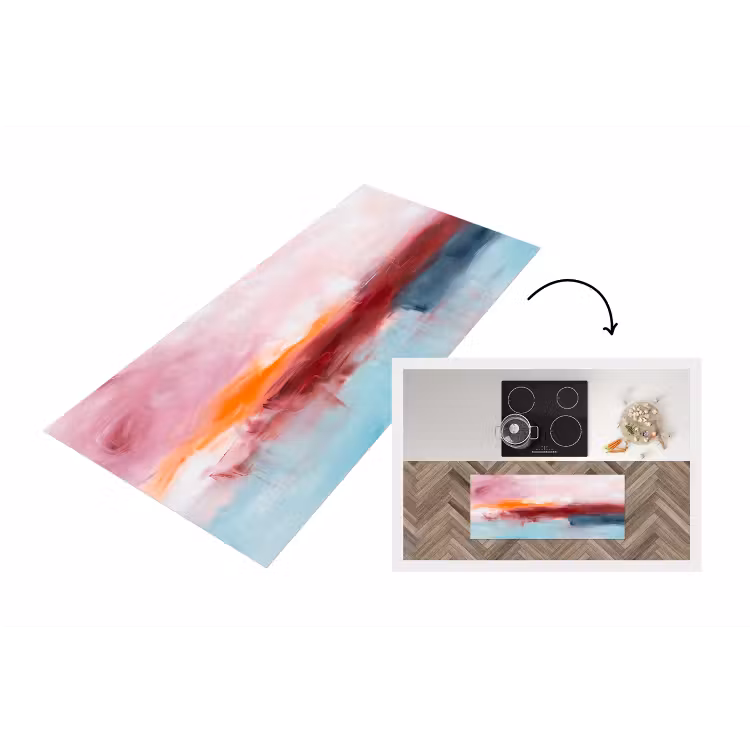 Abstract - Kleuren - Modern - Kunst - Roze Keukenloper - keukenmat middel -3d