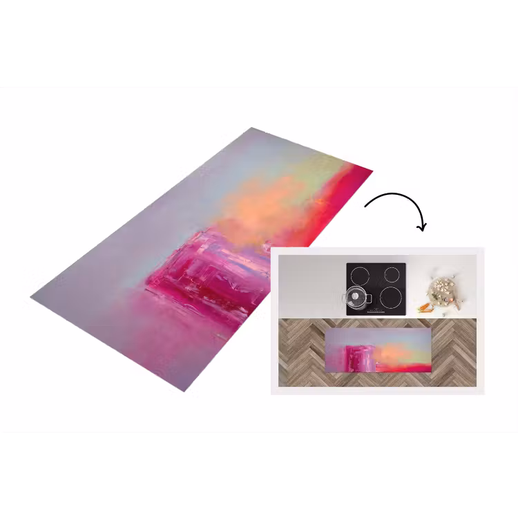 Abstract - Kleuren - Modern - Roze Keukenloper - keukenmat middel -3d