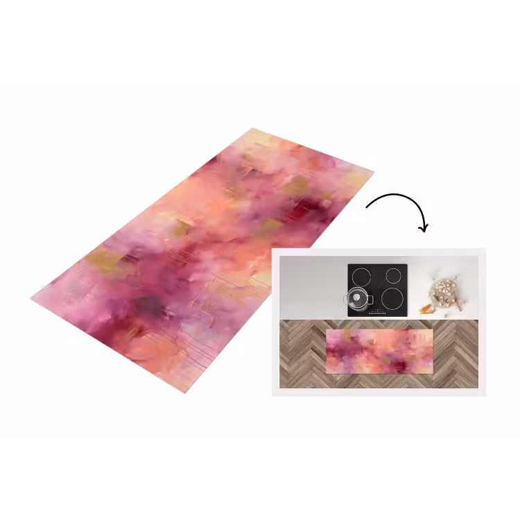 Abstract - Kleuren - Modern - Roze - Paars Keukenloper - keukenmat middel -3d