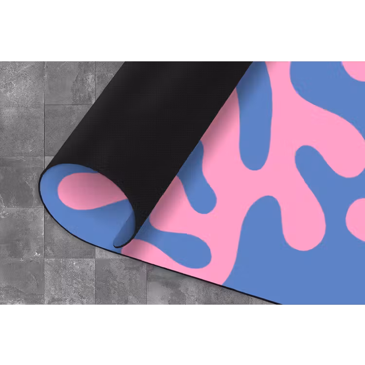Abstract - Vormen - Roze - Blauw Keukenloper - keukenmat middel -closeup