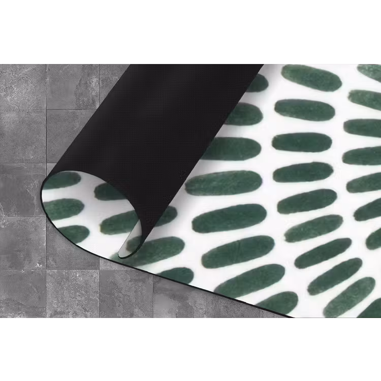 Abstract - Cirkel - Patroon - Modern - Groen Keukenloper - keukenmat middel -closeup