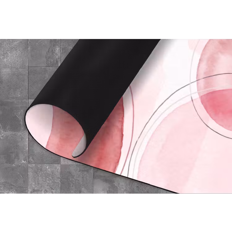 Abstract - Cirkels - Modern - Roze - Kunst Keukenloper - keukenmat middel -closeup