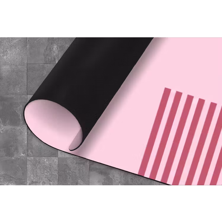 Abstract - Cirkels - Strepen - Modern - Roze Keukenloper - keukenmat middel -closeup