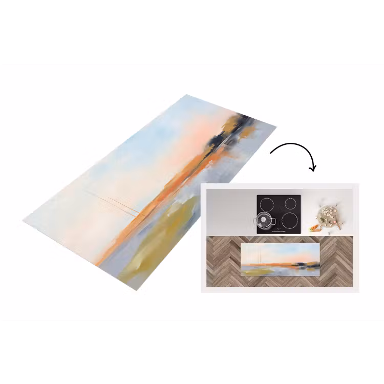 Abstract - Landschap - Horizon - Modern - Kleurrijk Keukenloper - keukenmat middel -3d