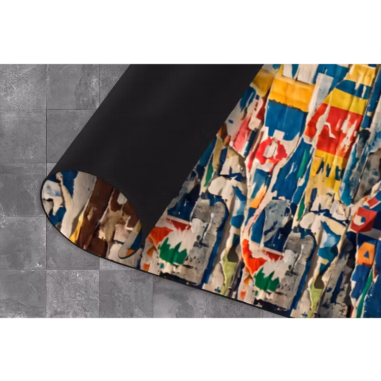 Abstract - Gelaagd papier - Urban - Modern - Kleurrijk Keukenloper - keukenmat middel -closeup