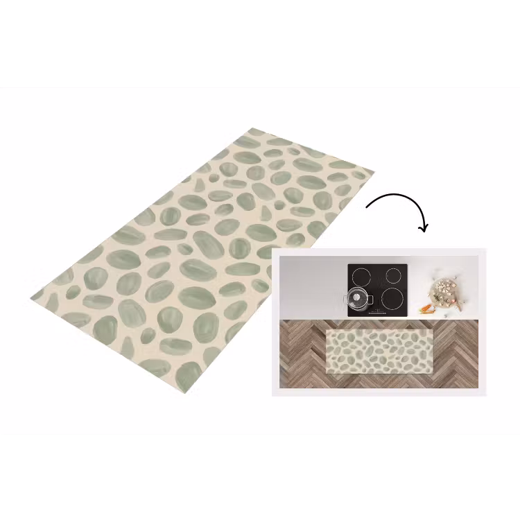 Abstract - Patroon - Organisch - Groen - Modern Keukenloper - keukenmat middel -3d