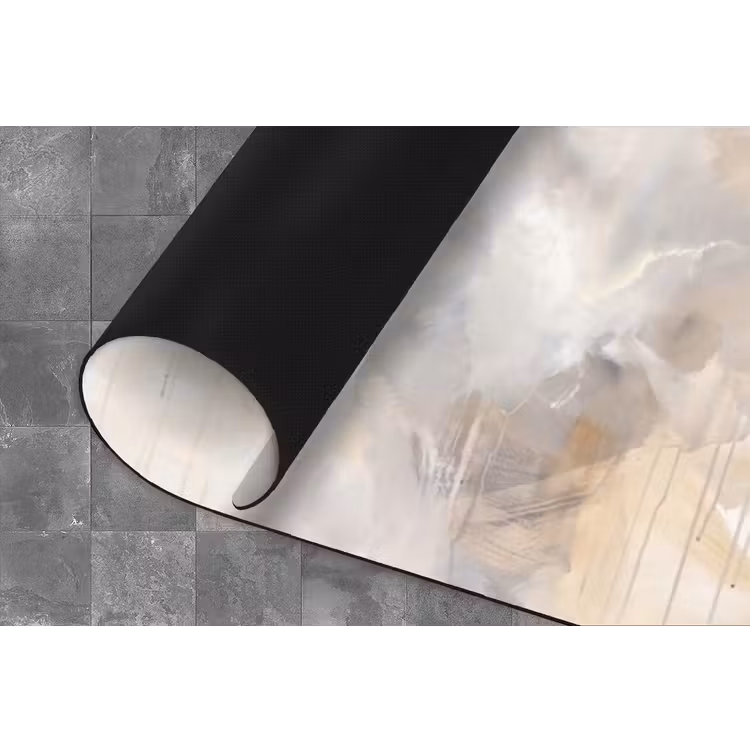 Abstract - Borstelstreken - Modern - Beige - Kunst Keukenloper - keukenmat middel -closeup