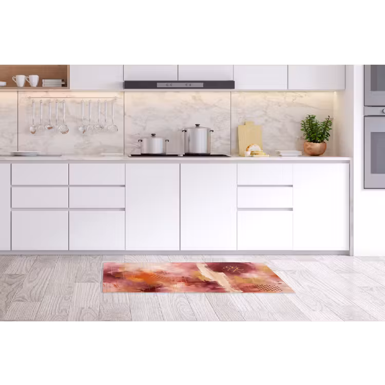 Abstract - Rood - Goud - Modern - Kunst Keukenloper - keukenmat middel -sfeer3