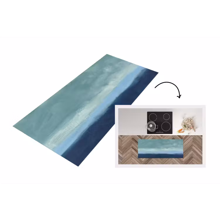Abstract - Lagen - Rust - Modern - Blauw Keukenloper - keukenmat middel -3d