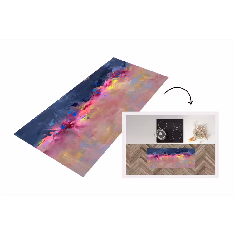 Abstract - Textuur - Kleuren - Modern - Roze Keukenloper - keukenmat middel -3d