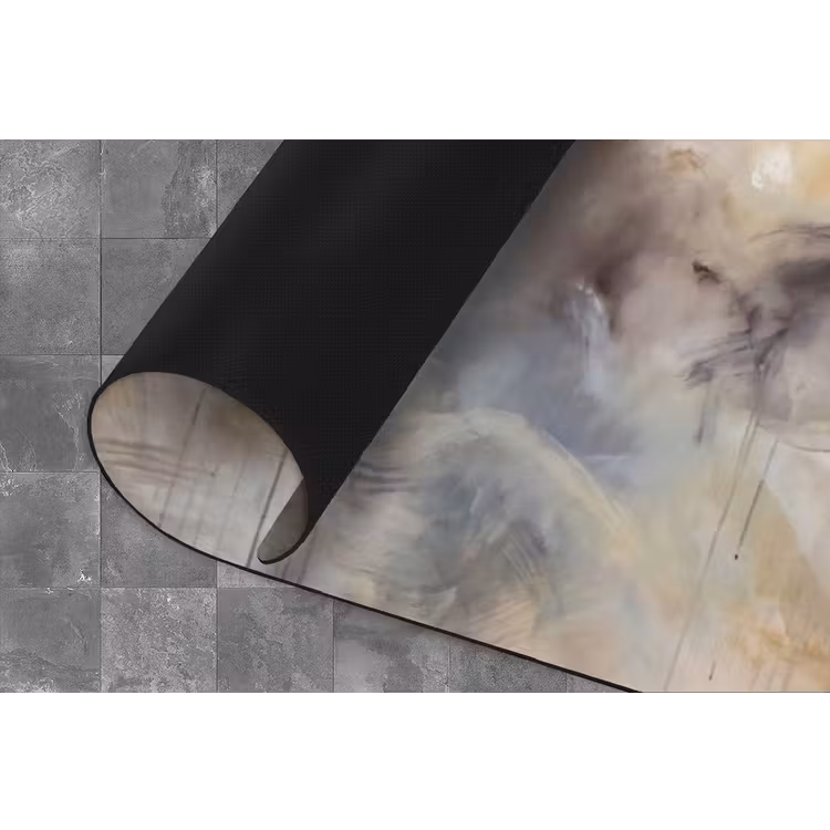 Abstract - Wolken - Sfeervol - Beige - Grijs Keukenloper - keukenmat middel -closeup