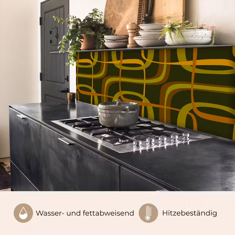 Jaren 70 - Retro - Groen keuken achterwand 2 middel 871 -usp_DE
