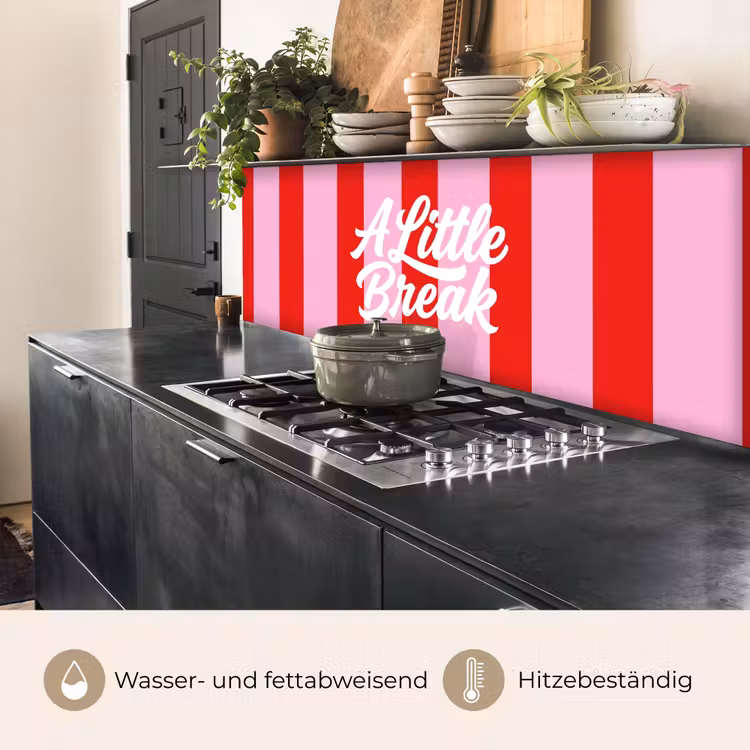 A Little Break - Strepen - Rood - Roze keuken achterwand 2 middel -usp_DE