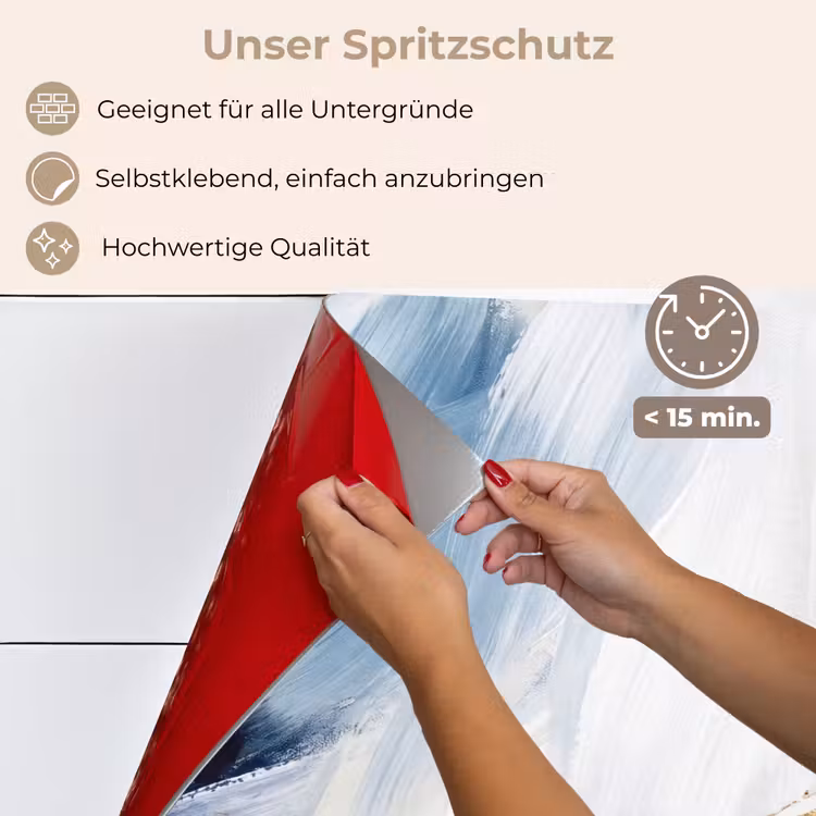 Abstract - Acryl - Blauw - Goud - Elegant keuken achterwand spatscherm klein -spatscherm_DE