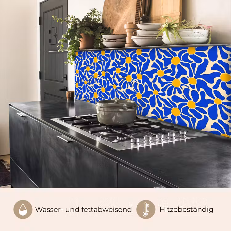 Abstract - Bloem - Blauw keuken achterwand 2 middel 871 -usp_DE