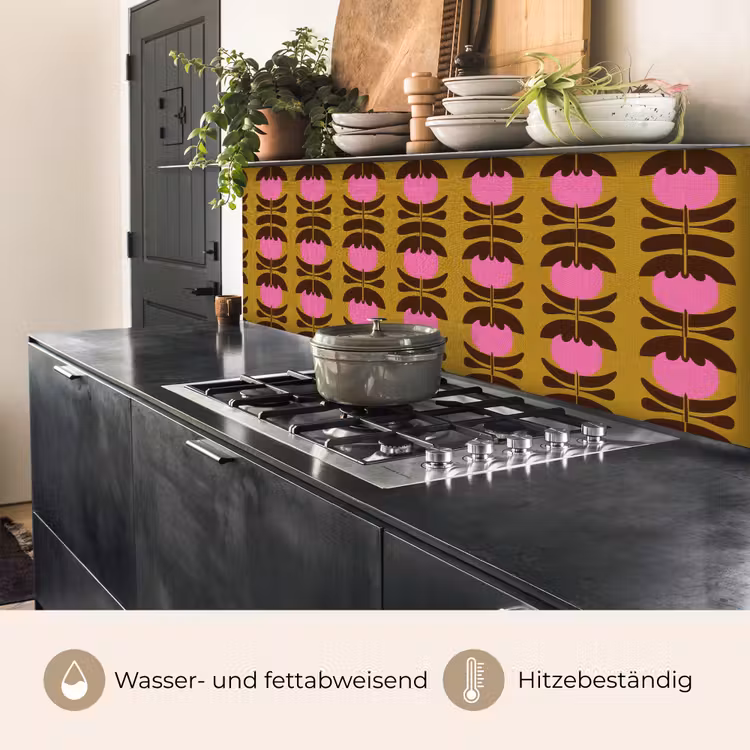 Abstract - Bloemen - Roze keuken achterwand 2 middel 871 -usp_DE