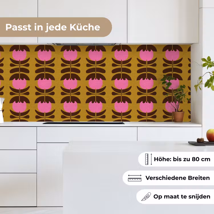 Abstract - Bloemen - Roze keuken achterwand 2 middel 871 -sfeer4_DE