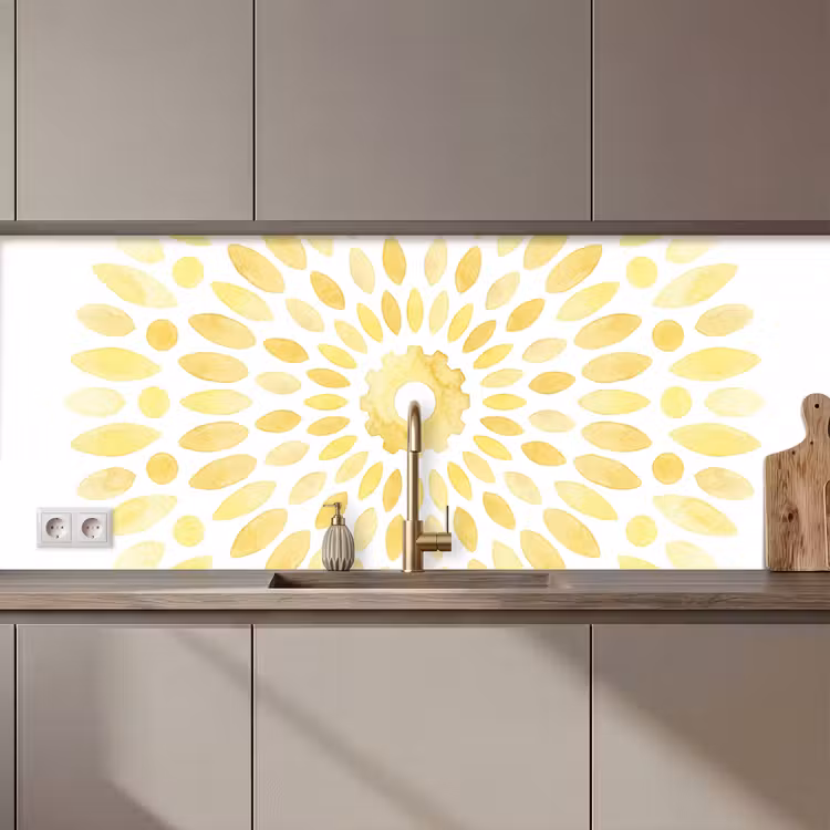 Abstract - Geometrisch - Stralend - Geel keuken achterwand 2 middel zz_3dshopping