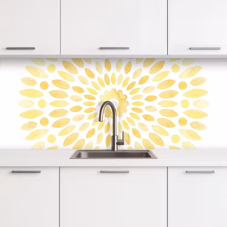 Abstract - Geometrisch - Stralend - Geel keuken achterwand 2 middel -3d