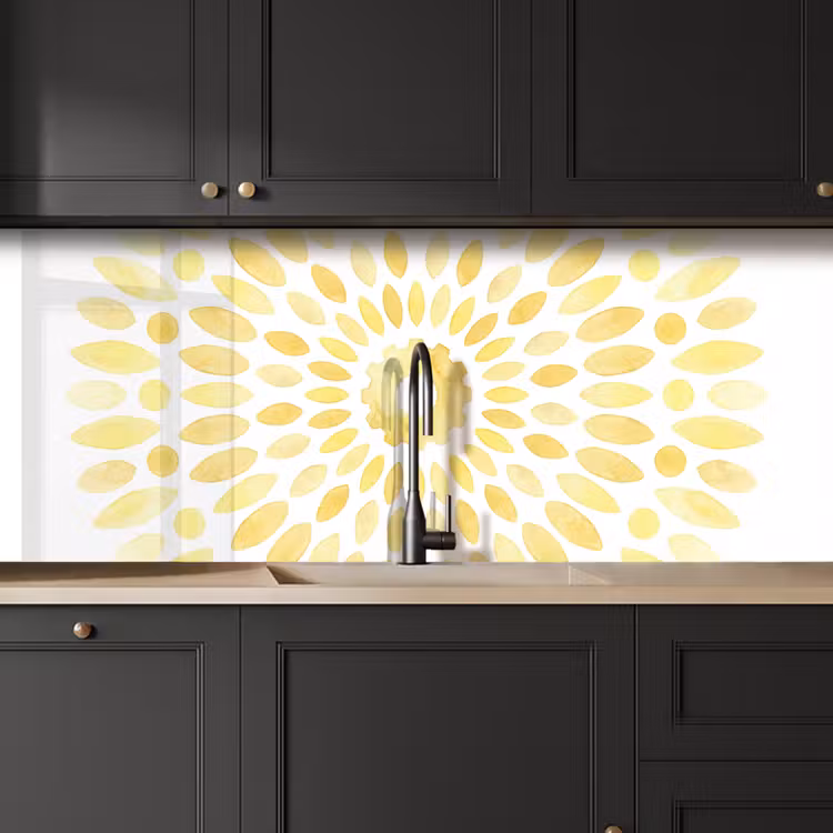 Abstract - Geometrisch - Stralend - Geel keuken achterwand 2 middel -sfeer1
