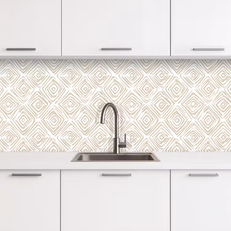 Abstract - Ruit - Beige keuken achterwand 2 middel 871 -3d