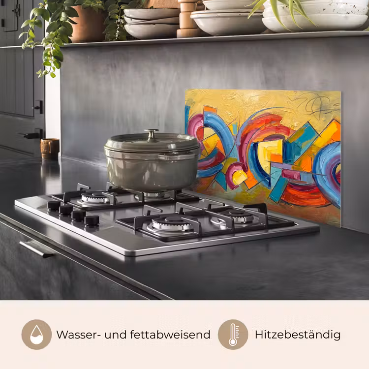 Abstract - Cirkels - Schilderij - Kleurrijk - Dynamisch keuken achterwand spatscherm klein -usp_DE