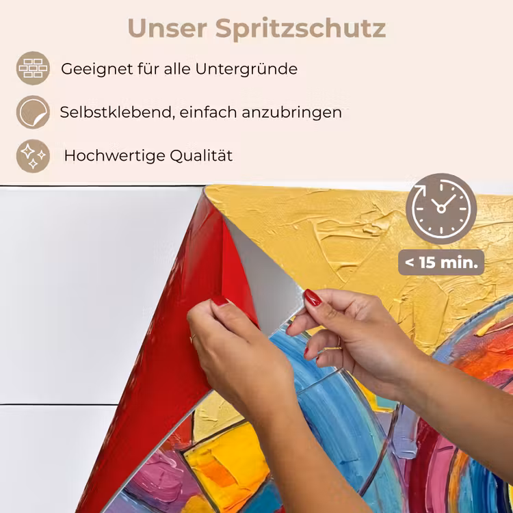 Abstract - Cirkels - Schilderij - Kleurrijk - Dynamisch keuken achterwand spatscherm klein -spatscherm_DE