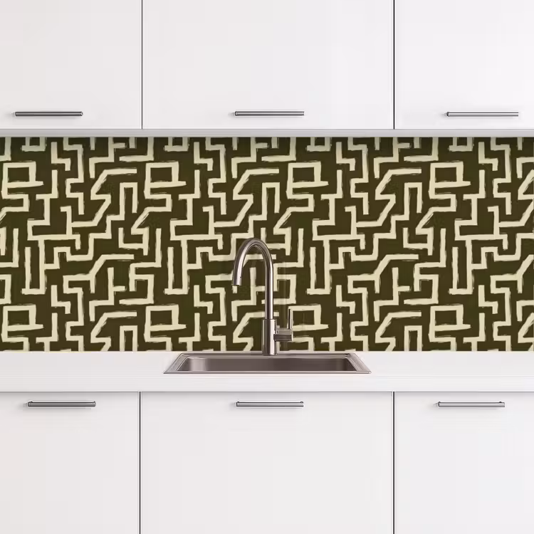Abstract - Lijnen - Groen keuken achterwand 2 middel 871 -3d
