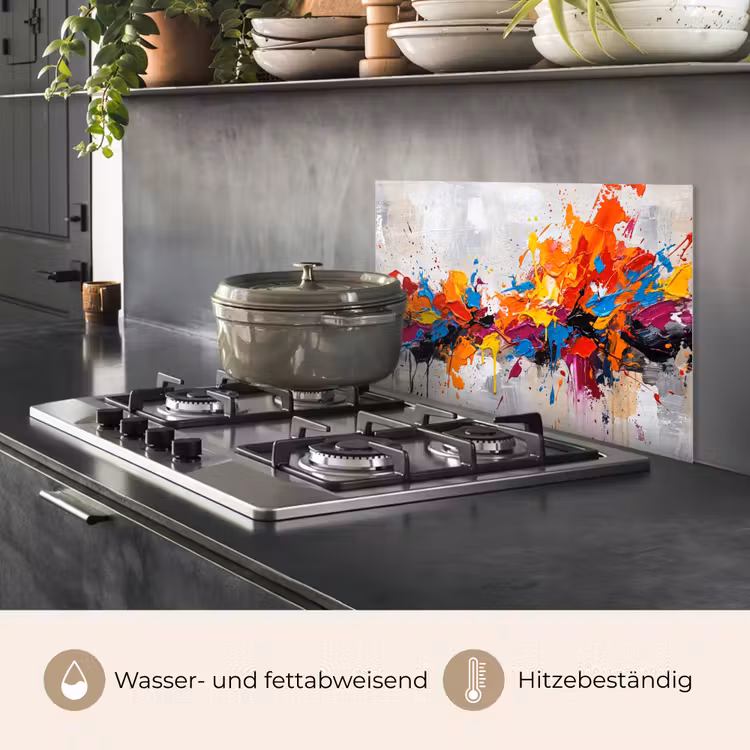 Abstract - Schilderij - Kleurrijk - Dynamisch keuken achterwand spatscherm klein -usp_DE
